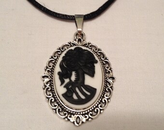 Halloween/Day of the Dead Skeleton Cameo Necklace