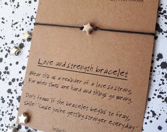 Star bracelet, star wish, strength bracelet, depression gift, mental health support, positivity gift, Friendship gift, stocking filler,