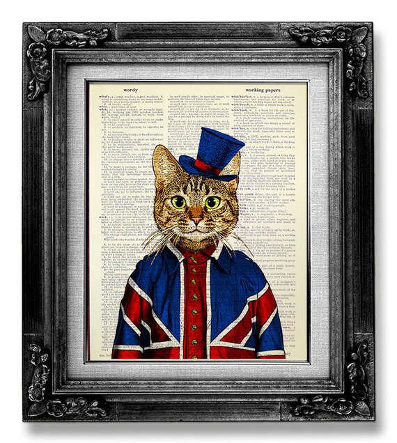 Tabby Cat Painting British Decor London Art London Art Tabby Cat Painting British Decor London Art London Art