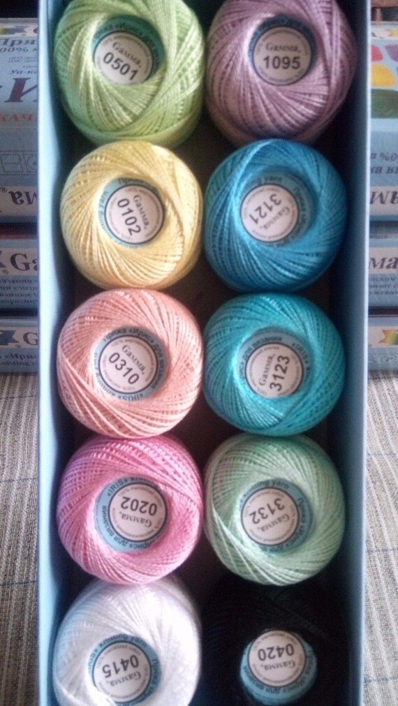 Items similar to Iris yarn 100 Mercerized Cotton Yarn Thread Crochet