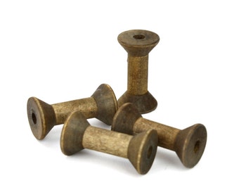 Vintage Wooden Spools, Hourglass, 4-Piece