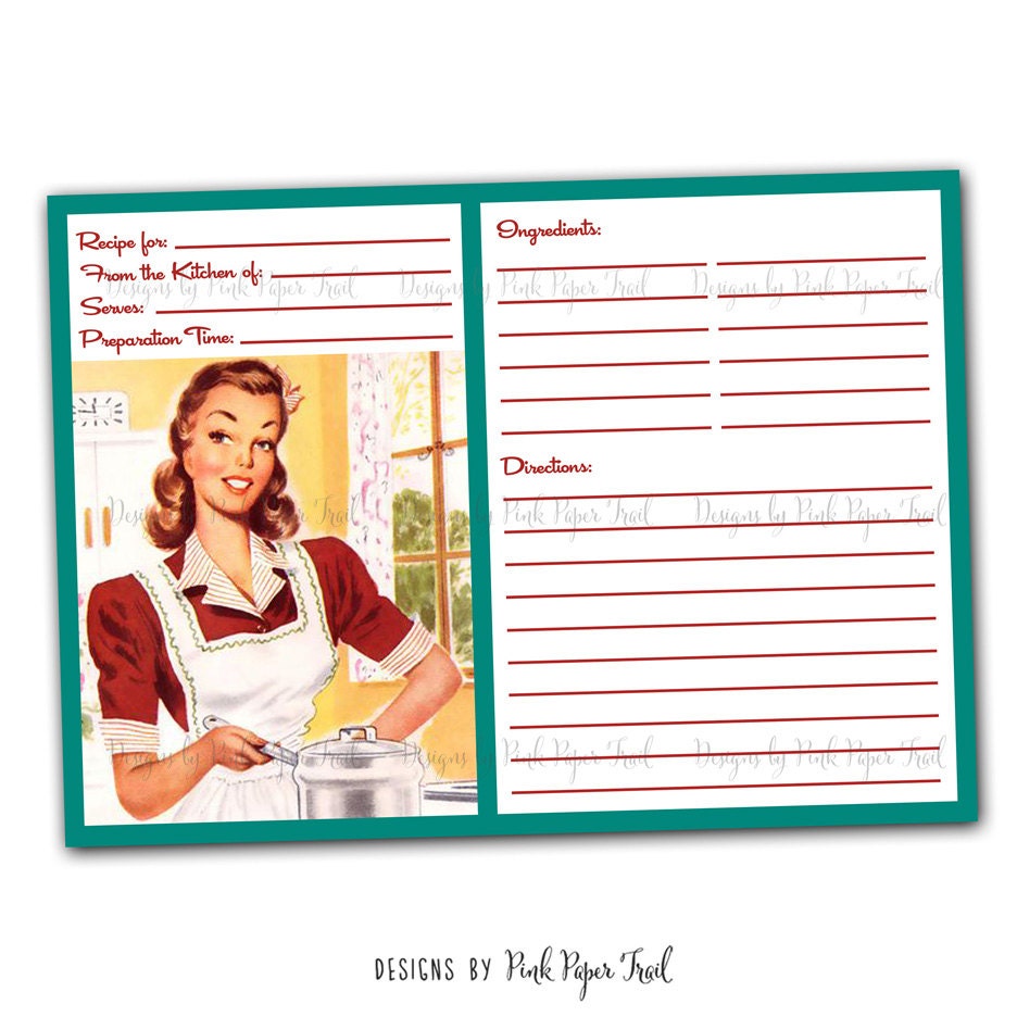 vintage recipe cards to print