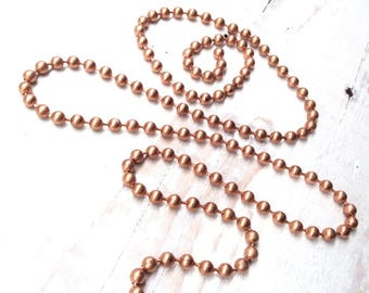 4.5mm Huge Solid Copper Ball Chain with End Connectors, Chunky Real Copper chain, Steampunk, Made in USA