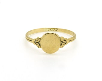 10ct Gold Vintage Stacking Pinkie Ring UK K US 5.5