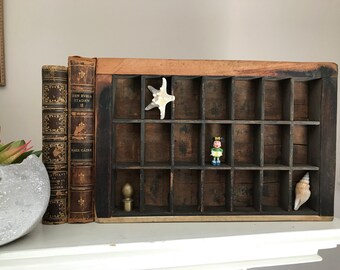 Vintage Typesetters Tray, Printers Drawer, Shadow Box
