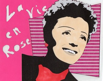 Edith Piaf art deco laminated design