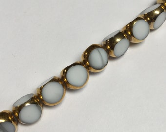 Vintage German Glass Beads with 22k Gold Edge - 22 Pieces - #256