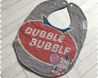 Double Bubble Baby Bib, Recycled T-Shirt Baby Bib, New Baby Gift, Baby Shower Gift, Funny Baby Bib, Cute Baby Bib,