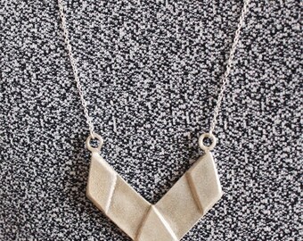 Silver necklace V shape, Modern jewelry, Silver jewelry, Geometric necklace
