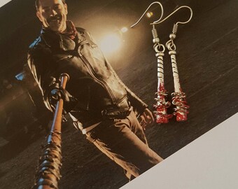 Negan bat earrings from the walking dead