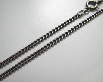 18 inch Oxidized Sterling Silver Curb Chain, 2mm thick Necklace, Antique Oxide Necklace