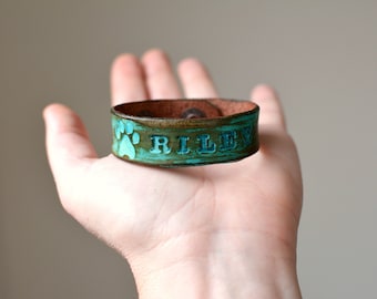Personalized Pet Loss Bracelet, Custom Pet Memorial Bracelet, Pet loss Jewelry, Leather Wrap Bracelet, 3/4'' wide, Create your own bracelet