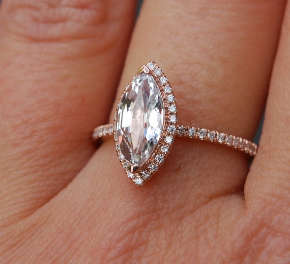 marquise engagement ring rose gold diamond ring engagement ring with 165ct white sapphire engagement rings by eidelprecious - Marquise Wedding Rings marquise engagement ring rose gold diamond ring engagement ring with 165ct white sapphire engagement rings by eidelprecious - Marquise Wedding Rings