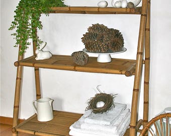 Vintage bamboo shelves