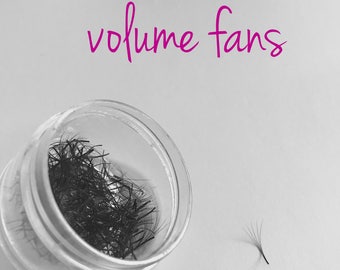 Premade volume fans 3D, 5D each box has 800- 1000 fans. No thick glue on base