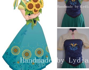 Handmade - Frozen Fever Dress Anna Dress, Frozen Fever Costume Halloween Costume