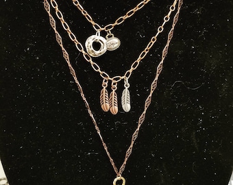 Three layered copper necklace