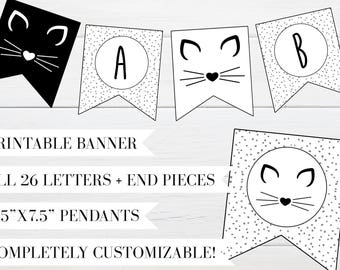 Chic Kitty Birthday Party Banner