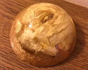 Large White Rose Paperweight