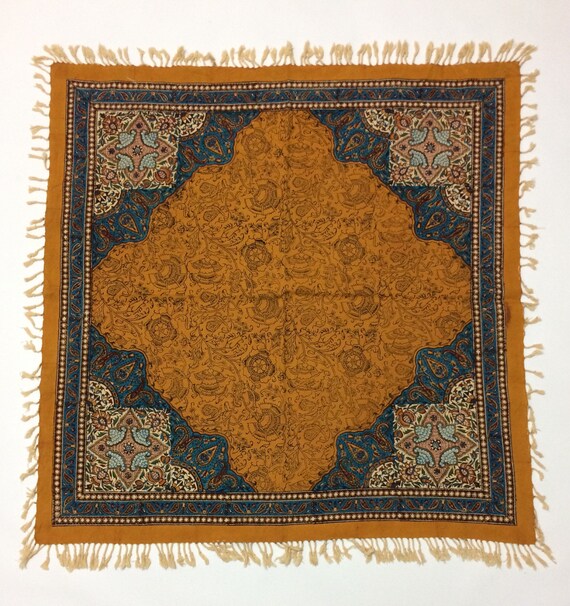 The autumn | Symbolic and spiritual textile art | hand block printed collectible tapestry | unique gift | table top