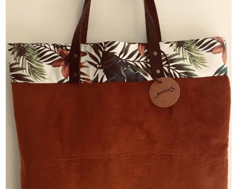 Cabas velvet orange dark clay