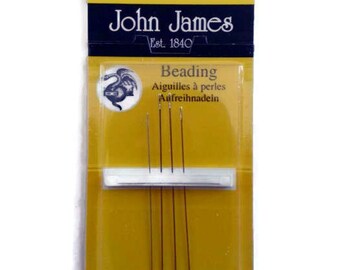 John James Beading Needles 2 x Size 10, 1 x Size 12 and 1 x Size 13 for 4 Count Total