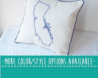 California State Embroidered Decorative Throw Pillow Cover, United States CA Flag San Francisco los angeles Gift