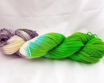 Fairy Garden hand dyed sock yarn 100% superwash wool 400 yards