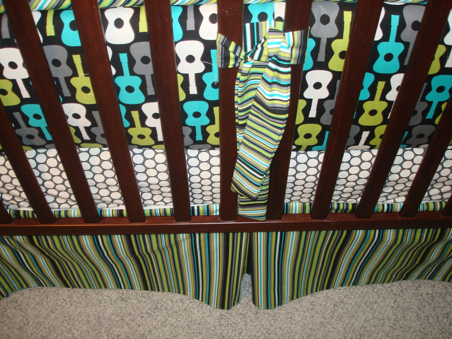 Custom Crib Bedding You DesignBumper and BedskirtGroovy