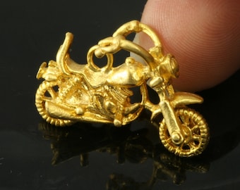 1 pc 27x16 mm Gold Plated Brass Motorcycle finding charm pendant 394