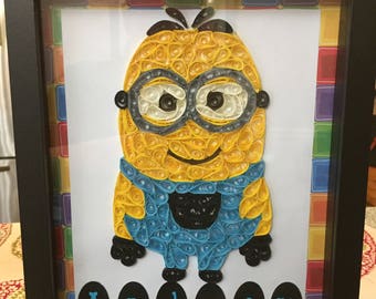 Minion 8x10 Paper Quilled Personalized