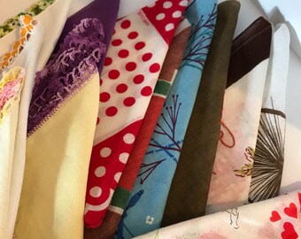 Lot of 22 Colorful Vintage Hankies