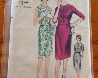 Vogue Vintage 5394 Dress Sewing Pattern Jackie Kennedy Pinup Style Wiggle Dress Wide Waistband Pencil skirt size 16