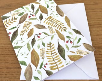 Flora and fauna greeting card
