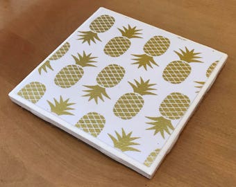 Gold Pineapple Coasters