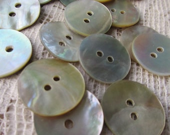 12 Natural Shell Buttons 11/16th Inch Mother Of Pearl Buttons HS-3
