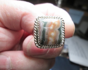 Ring, size 9... Ocean Jasper.... sterling silver