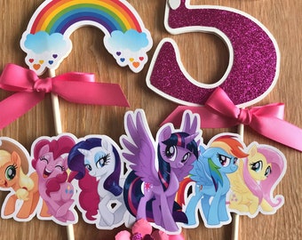 My Little Pony Cake Topper, My Little Pony Centerpiece, My Little Pony Theme Party, 3D Cake Topper.