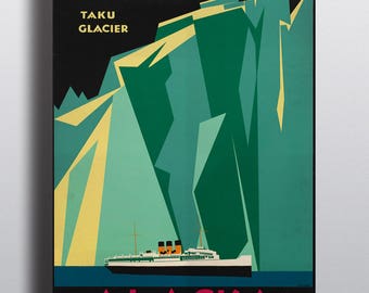Alaska Vintage Travel Poster Print