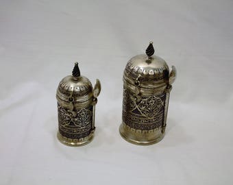 Kupfer Kaffee Behälter mit Löffel, Kupfer Behälter, türkischen Kaffee, Kupfer, Kaffee