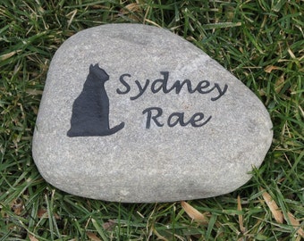 Cat Memorials. Cat Memorial Stones, Memorial Gifts, Personalized Cat Memorial Stone, Grave Marker, Pet Stone Memorial, 6-7 Inch Garden Stone