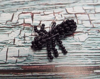 Figurine black Ant, seed beads