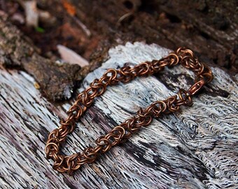 Bronze Byzantine Chain Maille Bracelet (medium rings)