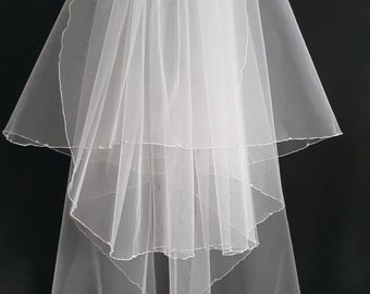 White Wedding Veil, Three Layers, Swarovski Crystals