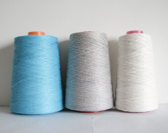 Linen Yarn 3 Ply Yarn White Linen Yarn Grey Linen Aqua Blue Yarn Linen for Crocheting Yarn for Knitting 500 g 1500 g