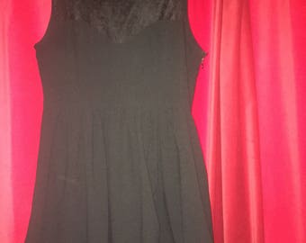 Jario black dress with sweetheart top and heart lace detail
