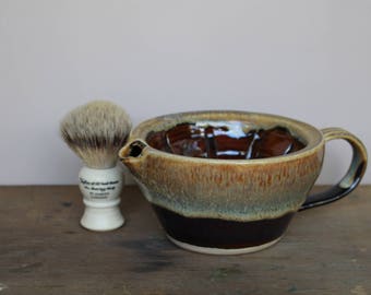 Coffee and Cream Wet Shaving Scuttle - UK