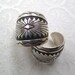 Native American Sterling Earrings Large Hoops Stamped Tooled One Inch Hoops Western Jewelry Sterling Hoops Gorgeous Design
