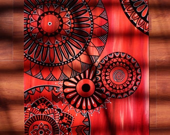 Mandala with All Shades of Red