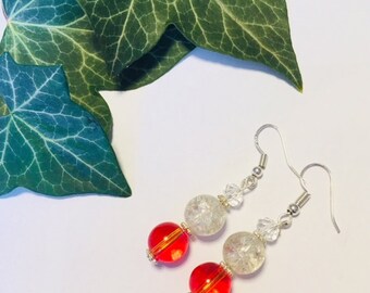 Speckled Glass Drop Earrings